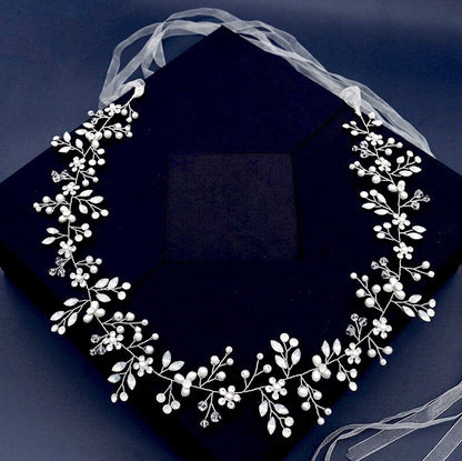Kathleen - Opal and Pearl Wired Bridal Belt/Sash - Available in Silver and Gold