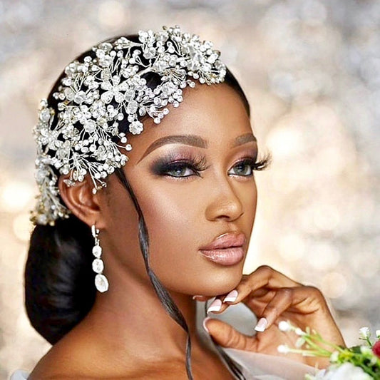 Oksana - Crystal Bridal Headdress - Available in Gold and Silver