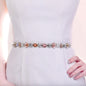 Meira - Peach Crystal Bridal Belt/Sash