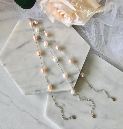 "Alegria" - Sterling Silver and Natural Pearl Bridal Bracelet - More Colors Available