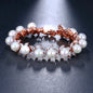 Farrah - Pearl and Cubic Zirconia Bridal Bracelet - Available in Silver, Rose Gold and Yellow Gold