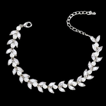 "Sadie" - Pearl Bridal Bracelet - Available in Silver, Rose Gold and Yellow Gold