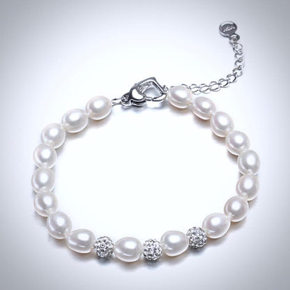 "Allie" - Freshwater Pearl Sterling Silver Bracelet