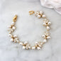 Adonna - Pearl and Cubic Zirconia Bridal Bracelet - Available in Silver and Gold
