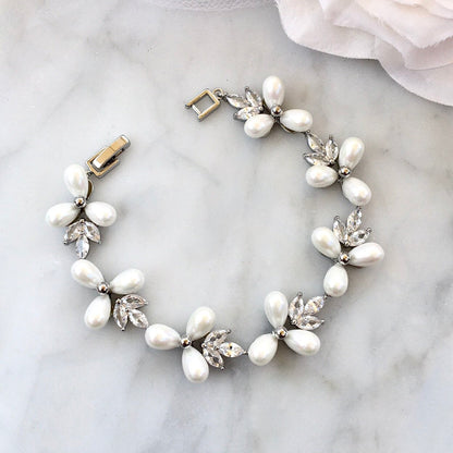 Adonna - Pearl Bridal Necklace - Available in Silver, Rose Gold and Yellow Gold