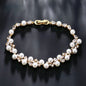 Inga - Pearl and Cubic Zirconia Bridal Bracelet - Available in Gold and Silver