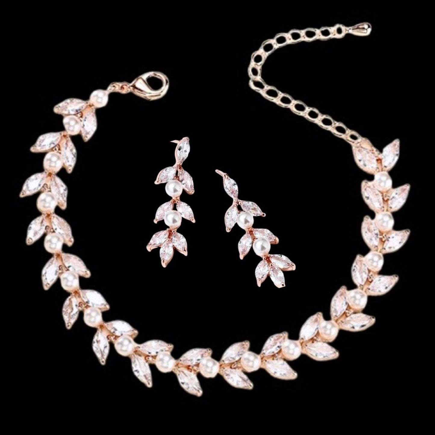"Sadie" - Pearl Bridal Bracelet - Available in Silver, Rose Gold and Yellow Gold