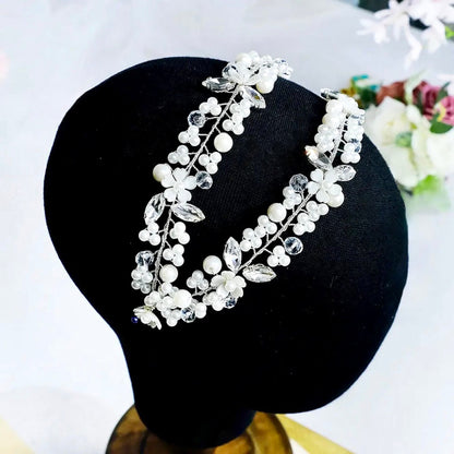 "Nikko" - Pearl and Crystal Bridal Double Headband