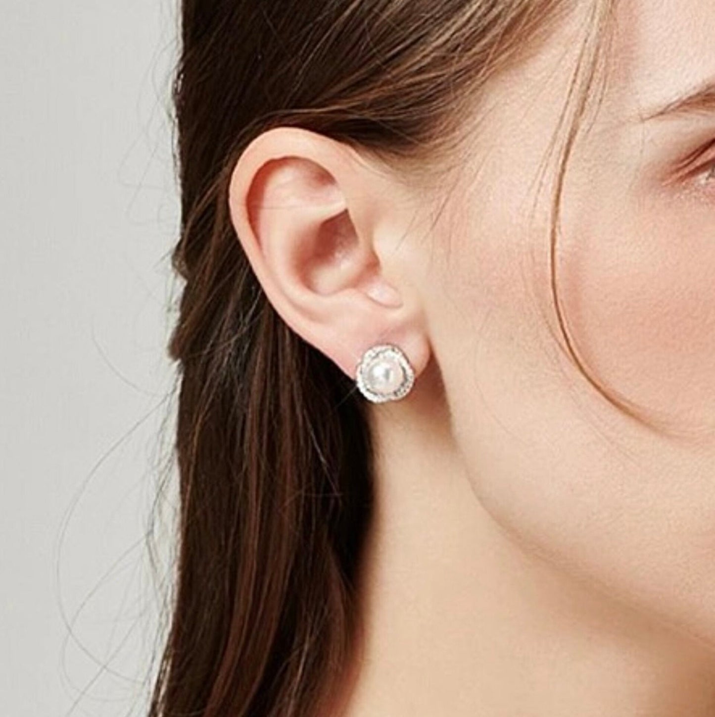 Margaux - Pearl and Cubic Zirconia Bridal Earrings - Available in Silver, Rose Gold and Yellow Gold