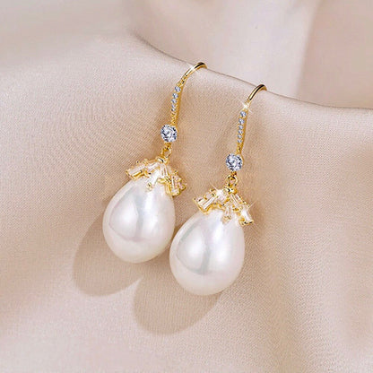 "Dora" - Bohemian Gold Pearl Bridal Earrings - Available in Gold and Silver