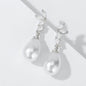 Renata - Pearl and Cubic Zirconia Bridal Earrings - Available in Silver, Rose Gold and Yellow Gold