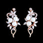 Lenya - Pearl and Cubic Zirconia Bridal Earrings - Available in Rose Gold and Silver