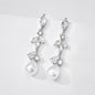Senna - Pearl and Cubic Zirconia Bridal Earrings - Available in Rose Gold and Silver