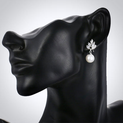 Etta - Pearl and Cubic Zirconia Jewelry Set - Available in Silver and Rose Gold