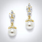 Esme - Pearl and Cubic Zirconia Bridal Earrings - Available in Silver, Rose Gold and Yellow Gold