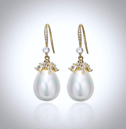 "Dora" - Bohemian Gold Pearl Bridal Earrings - Available in Gold and Silver