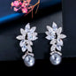 Ida - Pearl and Cubic Zirconia Bridal Earrings - More Colors