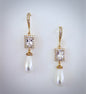 "Juno" - Pearl and CZ Bridal Earrings - Available in Silver and Yellow Gold