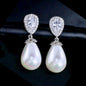 Kendalyn - Pearl and Cubic Zirconia Bridal Earrings - Available in Silver, Rose Gold and Yellow Gold