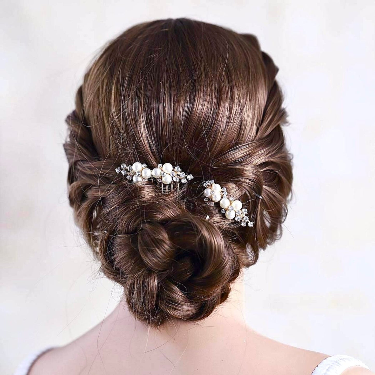"Mera" - Pearl Bridal Hair Comb Set of 2 - Available in Gold and Silver