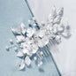 "Emery" - Pearl and Crystal Bridal Hair Comb - Available in Silver, Rose Gold and Yellow Gold