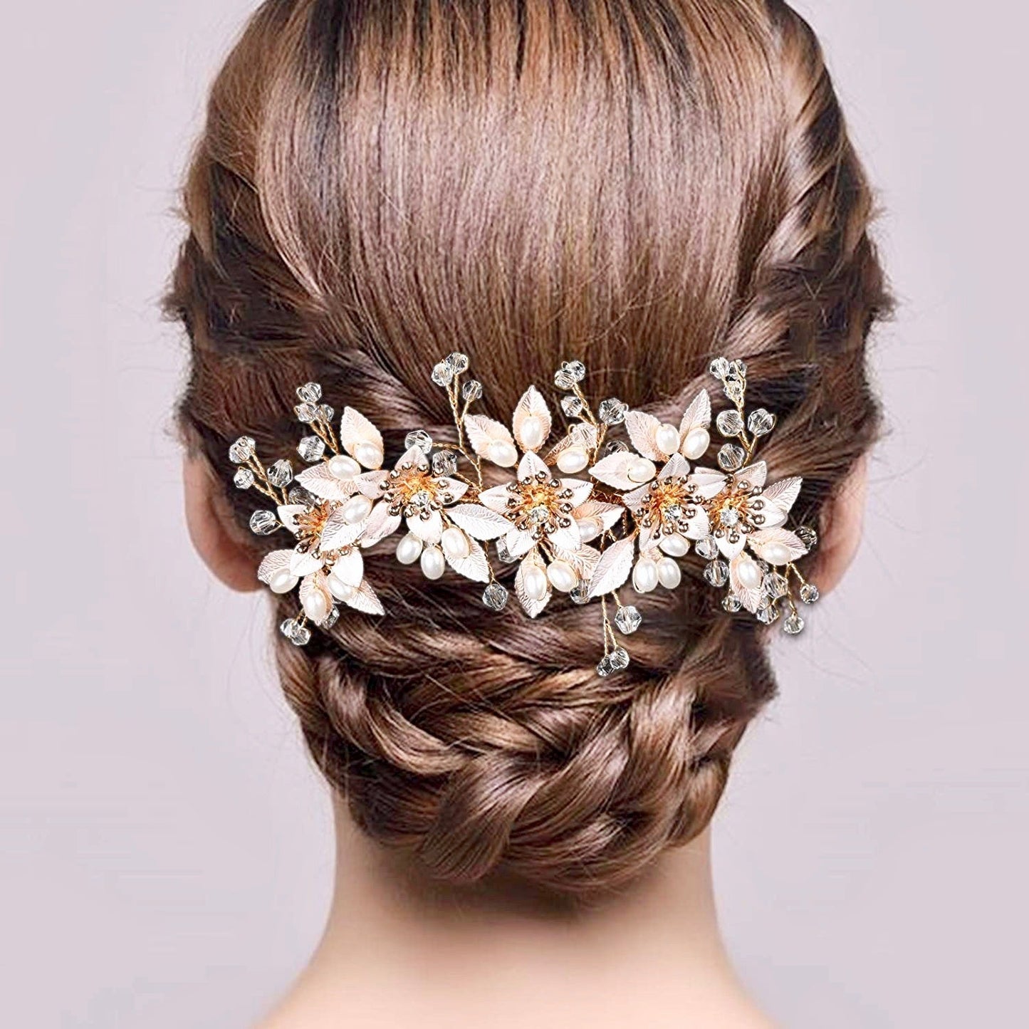 "Martina" - Pearl and Crystal Bridal Hair Comb - Available in Gold and Silver