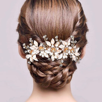 "Martina" - Pearl and Crystal Bridal Hair Comb - Available in Gold and Silver
