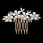 "Jada" - Pearl and Crystal Bridal Hair Comb - Available in Silver and Gold