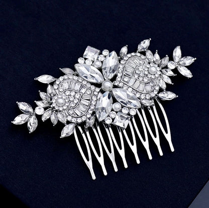 "Merida" - Pearl and Crystal Bridal Hair Comb - Available in Gold and Silver