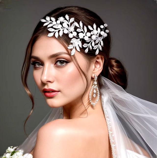 Cesaria - Silver Pearl Bridal Hair Comb