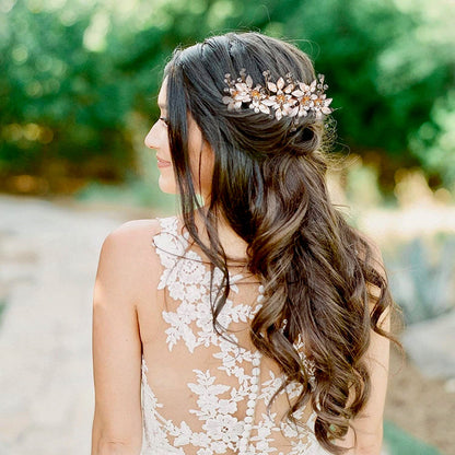 "Martina" - Pearl and Crystal Bridal Hair Comb - Available in Gold and Silver