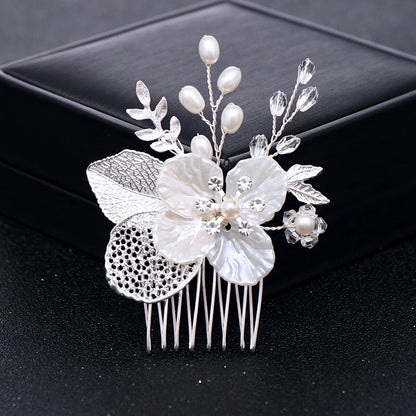 Clover - Pearl and Crystal Bridal Hair Comb - Available in Yellow Gold and Silver