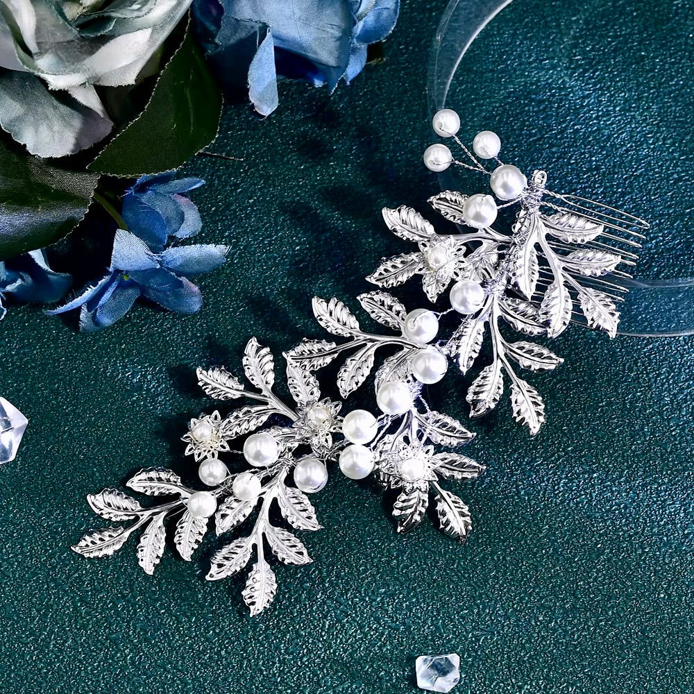 Cesaria - Silver Pearl Bridal Hair Comb