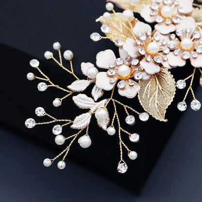 Logan - Gold Pearl Bridal Hair Clip
