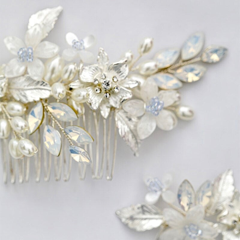 Kelsie - Opal Bridal Hair Comb and Pin Set