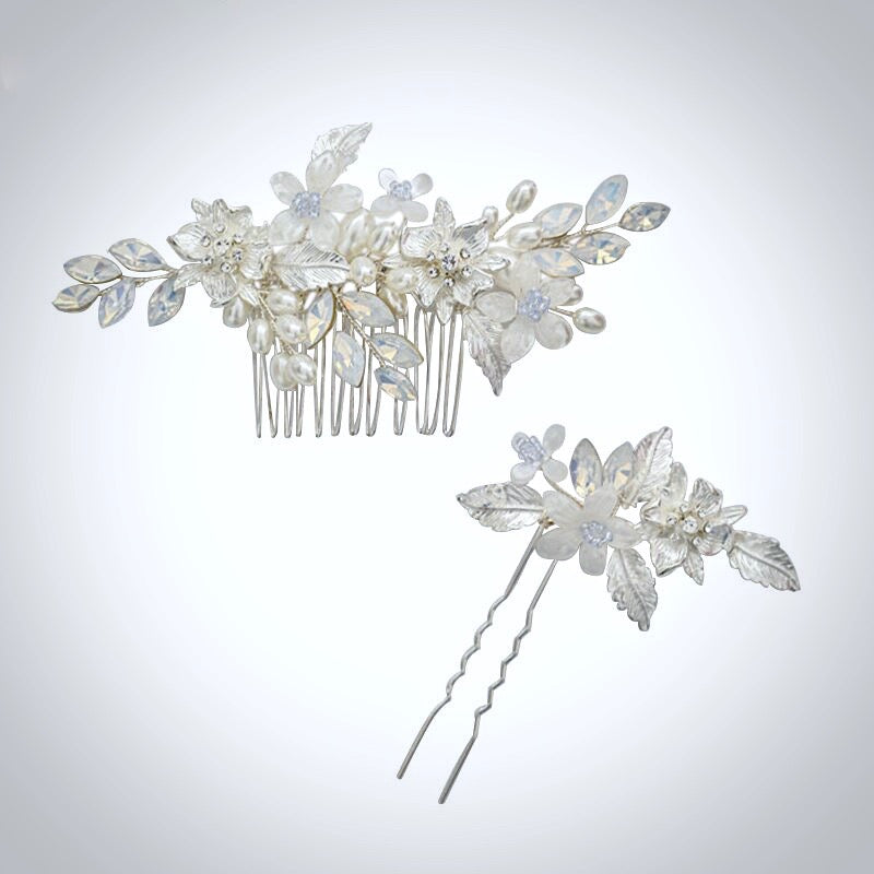 Kelsie - Opal Bridal Hair Comb and Pin Set