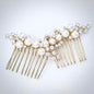 "Mera" - Pearl Bridal Hair Comb Set of 2 - Available in Gold and Silver
