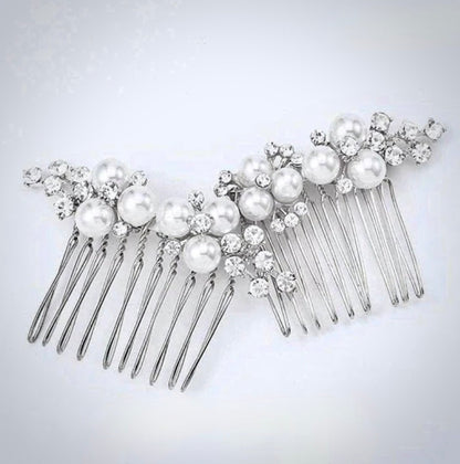 "Mera" - Pearl Bridal Hair Comb Set of 2 - Available in Gold and Silver