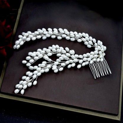 "Loretta" - Pearl Bridal Hair Comb / Vine