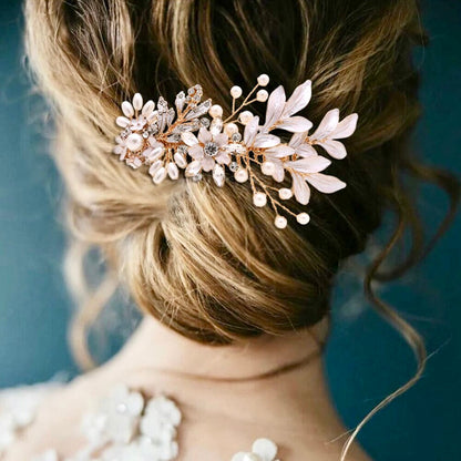 "Lesley" - Gold Pearl Bridal Hair Comb