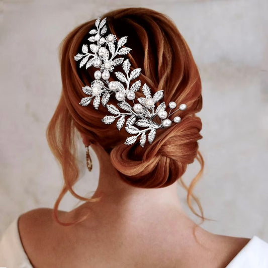 Cesaria - Silver Pearl Bridal Hair Comb