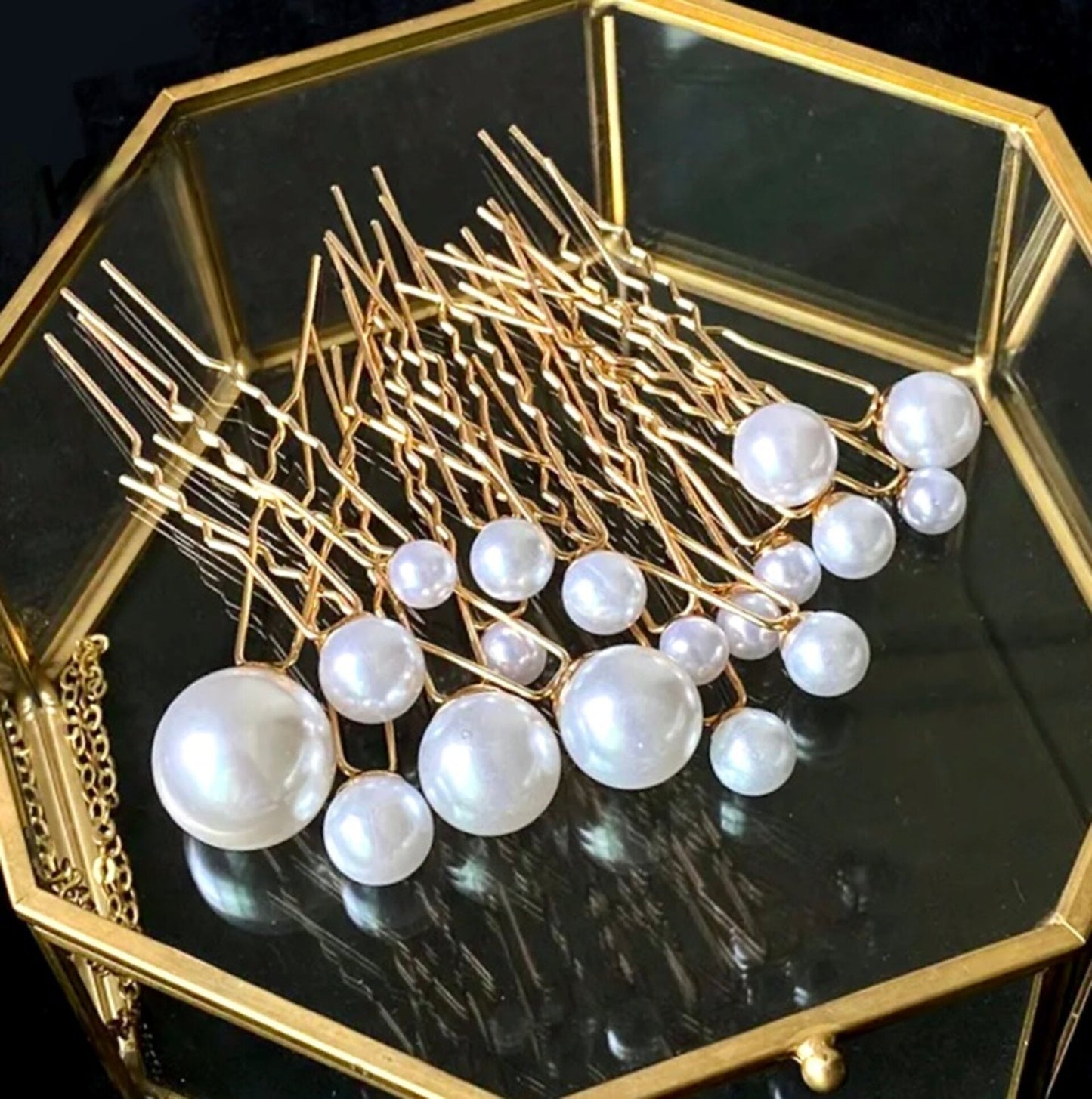 Unity - Pearl Bridal Hair Pin Set 18pcs - Available in Silver, Rose Gold and Yellow Gold