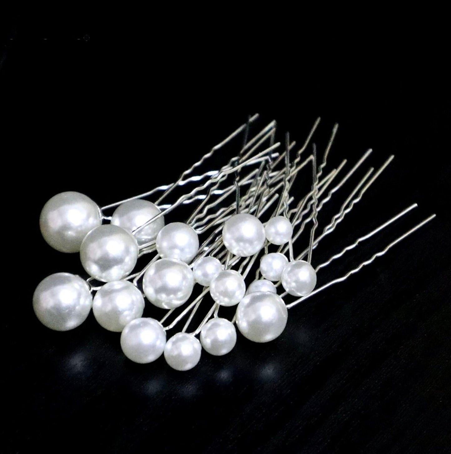 Unity - Pearl Bridal Hair Pin Set 18pcs - Available in Silver, Rose Gold and Yellow Gold