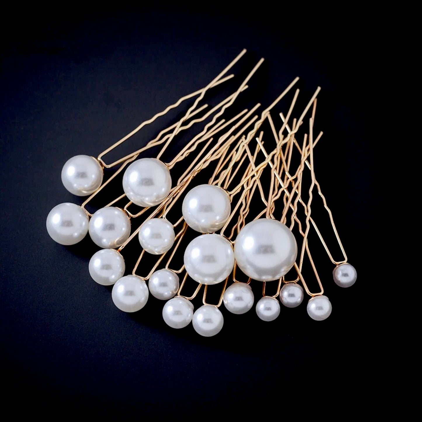 Unity - Pearl Bridal Hair Pin Set 18pcs - Available in Silver, Rose Gold and Yellow Gold