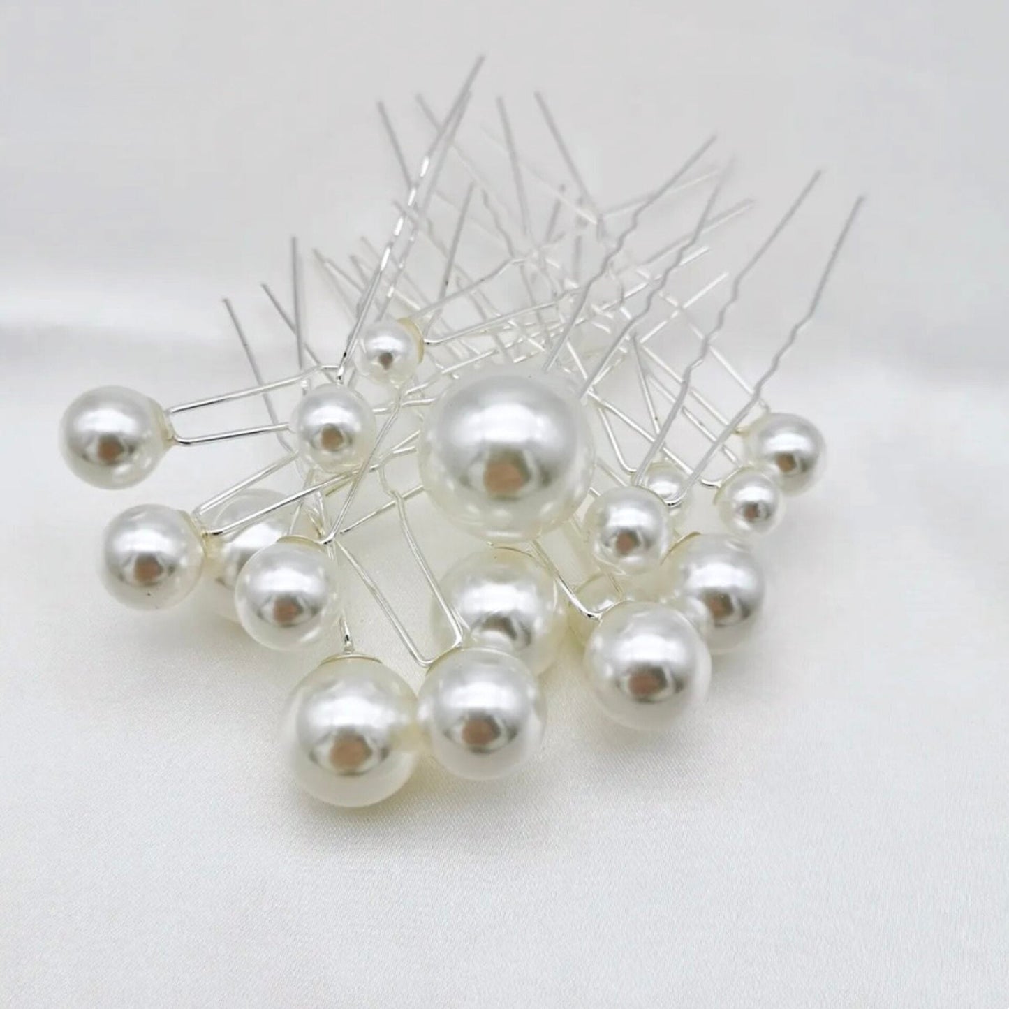 Unity - Pearl Bridal Hair Pin Set 18pcs - Available in Silver, Rose Gold and Yellow Gold
