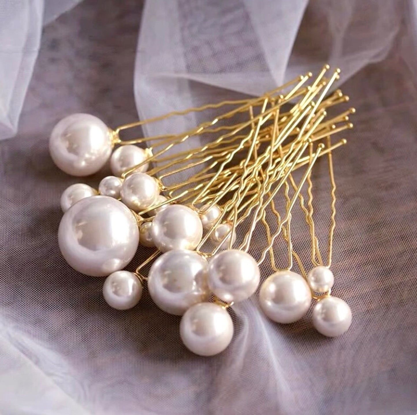 Unity - Pearl Bridal Hair Pin Set 18pcs - Available in Silver, Rose Gold and Yellow Gold