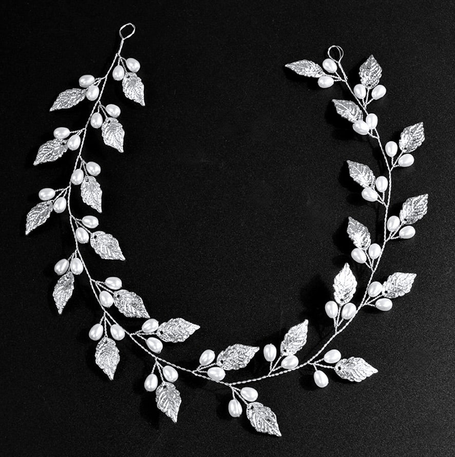 "Seara" - Pearl Bridal Hair Vine - Available in Silver, Vintage Rose Gold and Yellow Gold