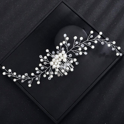 "Jeannie" - Pearl Bridal Hair Comb / Vine - Available in Silver, Rose Gold and Yellow Gold