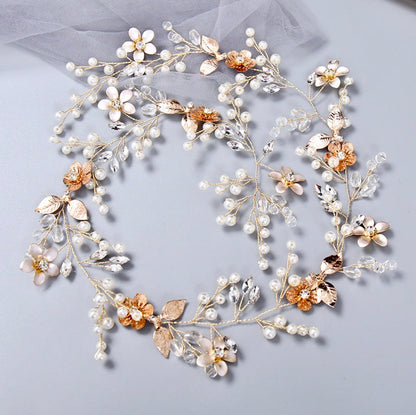 Ophelia - Pearl and Crystal Bridal Hair Vine - Available in Silver, Rose Gold and Yellow Gold
