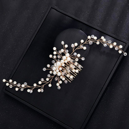 "Jeannie" - Pearl Bridal Hair Comb / Vine - Available in Silver, Rose Gold and Yellow Gold